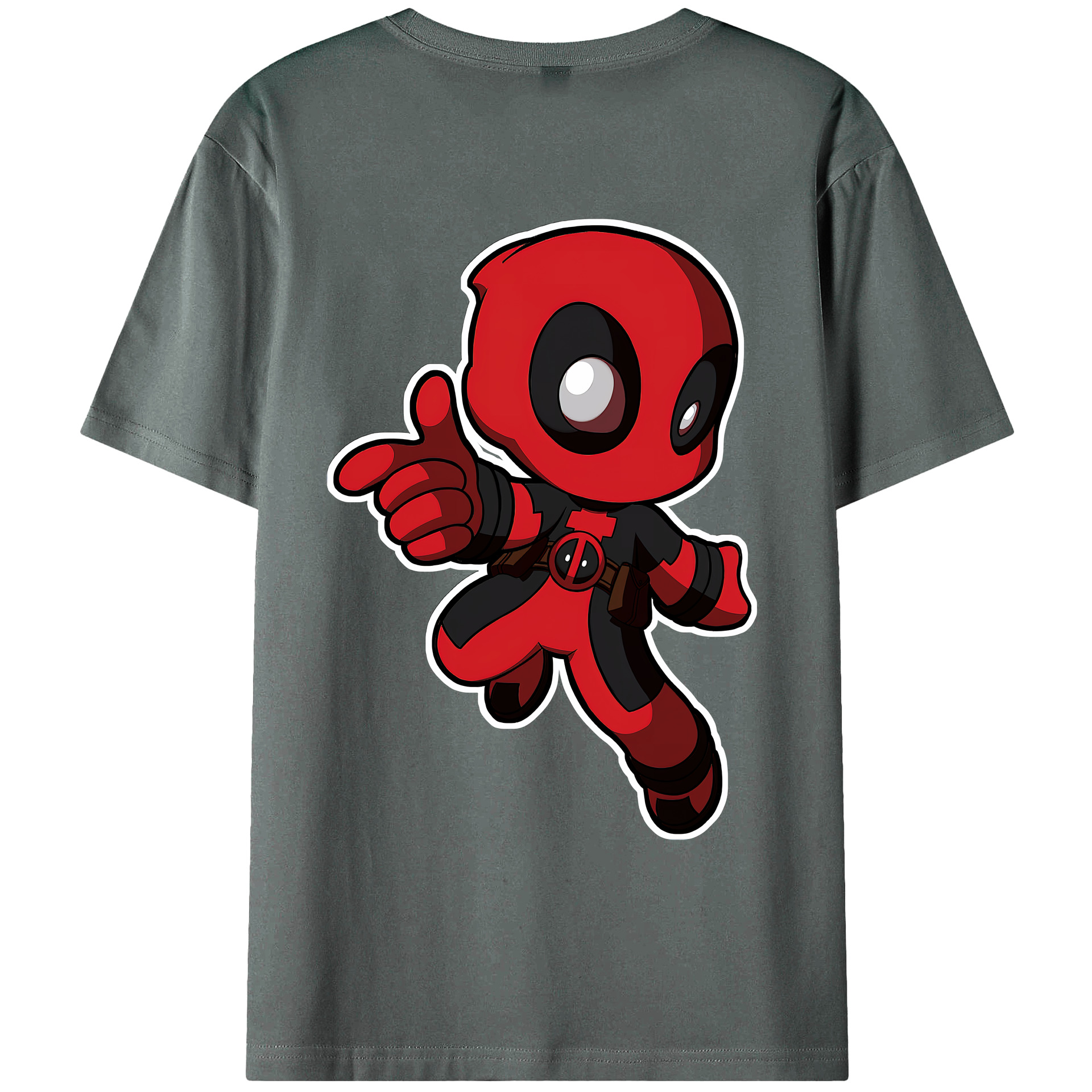 （画像用） Deadpool デッドプール 綿100％ メンズ半袖Tシャツ（バックプリント） 通気性